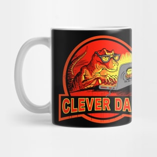 Clever Dad Velociraptor Hacking Dinosaur Laptop Mug